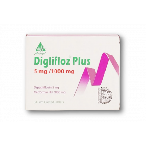 DIGLIFLOZ PLUS 5 / 1000 MG ( DAPAGLIFLOZIN / METFORMIN ) 30 FILM-COATED TABLETS